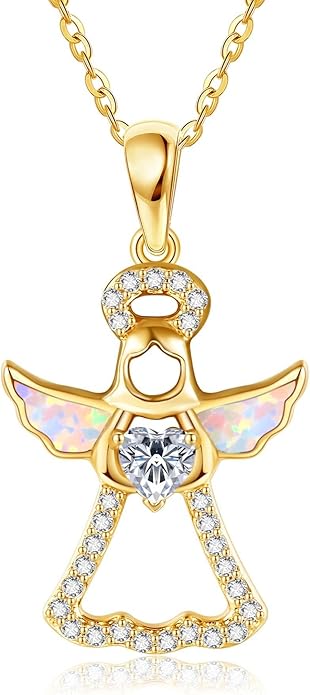 ELFRONT Mothers Day Gifts 14k Real Gold Dainty Necklace, Solid Gold Delicate Pendant For Women Mom Lover