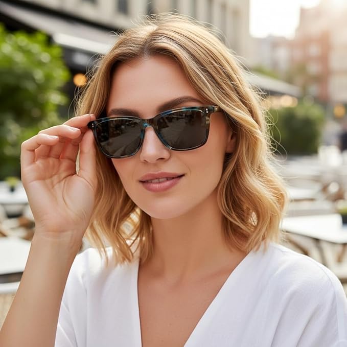 CARFIA Polarized Sunglasses for Women: Acetate, Small/Medium Size, UV400 Anti Glare CA5354