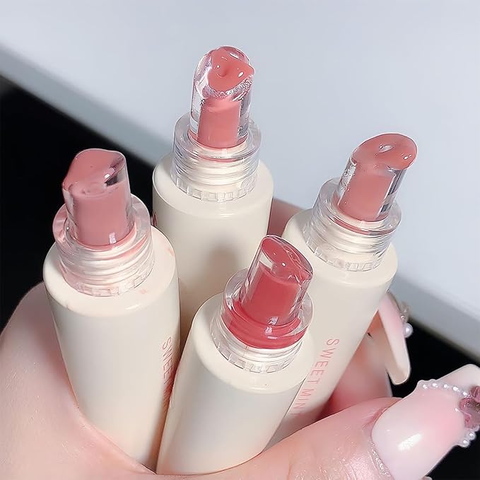 4 Pcs Hydrating Jelly Lip Gloss,Long Lasting Waterproof Non-Stick Cup Lip Glaze Set,Moisturizing Tinted Lip Balm,Mirror Liquid Lipsticks Brighten Plumping Lipstick