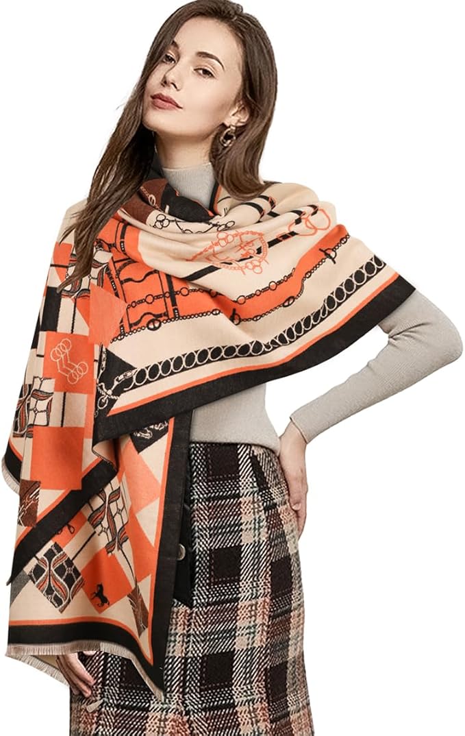 EXTREE Scarfs for Women Pashmina Silky Shawl Wrap for Evening Dressing Blanket Open Front Poncho Cape