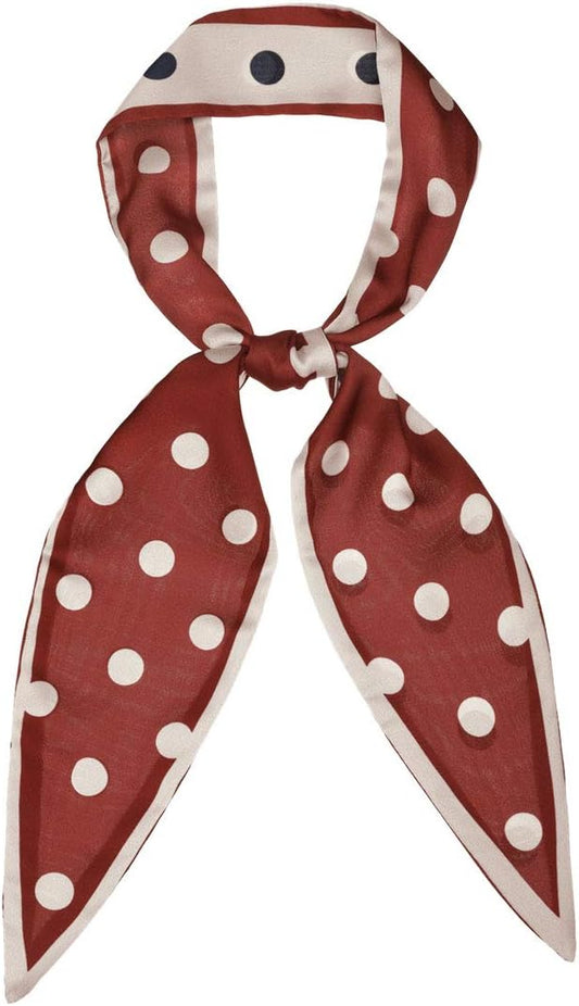 Allegra K Chic Polka Dots Women Neckerchief Skinny Scarves Hair Band Ribbon for Bag Accessory