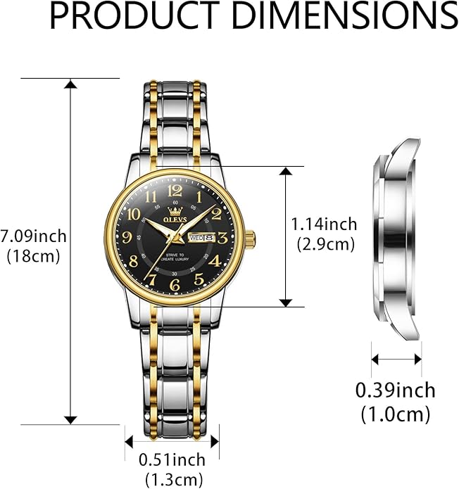 OLEVS Stainless Steel Women's Watch Dress Watches for Women with Date Fashion Ladies Business Waterproof Analog Quartz Small Wrist Watch Reloj Mujer