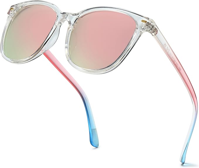 Myiaur Polarized Sunglasses for Women, Square Mirrored Trendy Shades with UV Protection Reduce Glare Sun Glasses