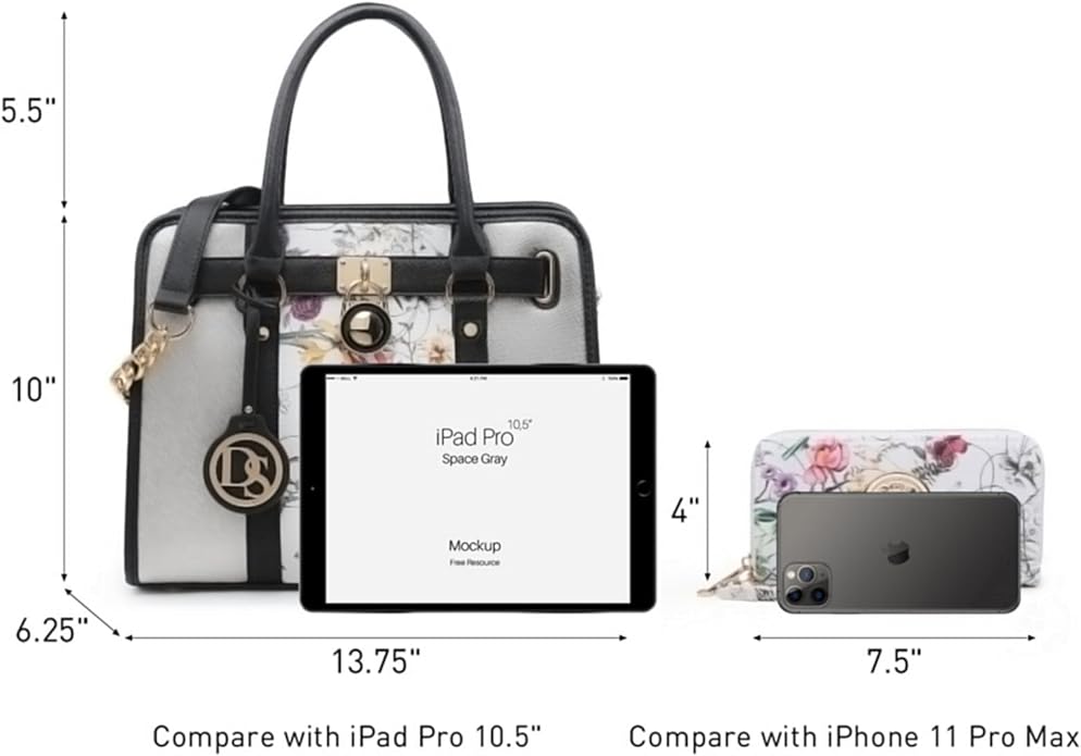 Dasein Handbags Purses Set for Women Top Handle Satchel Shoulder Bags Large Work Tote Bag with Matching Wallet