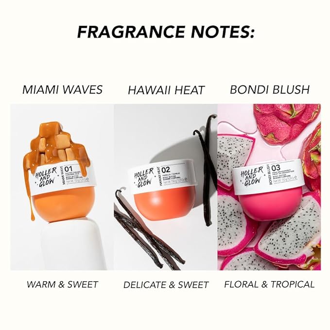 Bundle of Holler And Glow Bondi Blush Pink Dragonfruit Body & Hair Mist + Body Butter, Body Spray, Hair Perfume For Women, Jasmine, Amber Scented, Floral, Moisturizing, Nourishing, 2 Piece Set