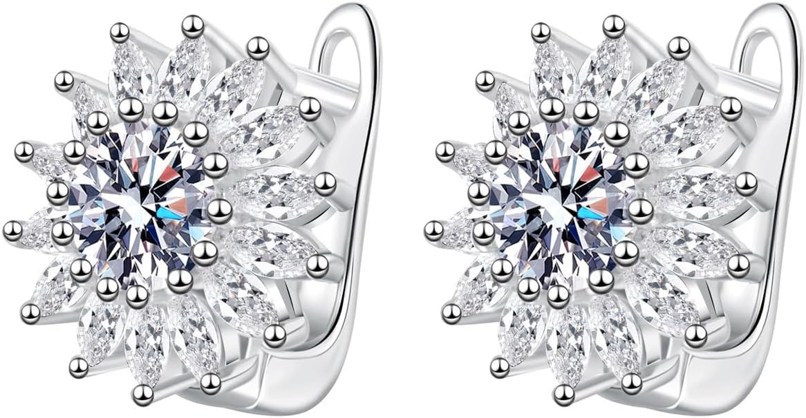 S925 Sterling Silver 0.5ct Diamond Huggies Earrings for Women,U-Shape D-Color VVS1,Perfect Minimalist Daily Jewelry