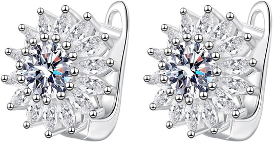 S925 Sterling Silver 0.5ct Diamond Huggies Earrings for Women,U-Shape D-Color VVS1,Perfect Minimalist Daily Jewelry