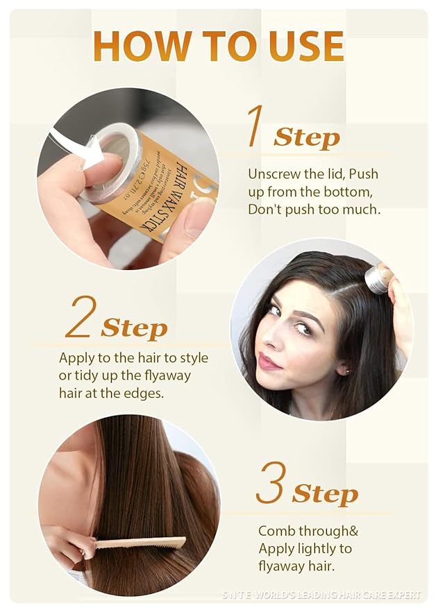 Samnyte Hair Wax Stick, Hair-Styling Waxes, Nourishing Accessories - Slick Stick for Women & Kids, Gel Tamer for Flyaways, Bun Maker & Styling Cream, 2.7 Fl Oz | Nourishing, for Women & Kids, Gel Tamer, for Flyaways, Bun Maker, 2.7 Fl Oz