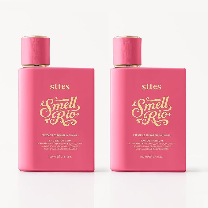 Sttes Perfume 606# Pressable Strawberry Gummies (2 Pack) - Long-Lasting Strawberry, Marshmallow, Vanilla & Candy Gourmand Eau de Parfum - 2×100ml (3.4 fl oz) Sweet Playful Women's Gift Set