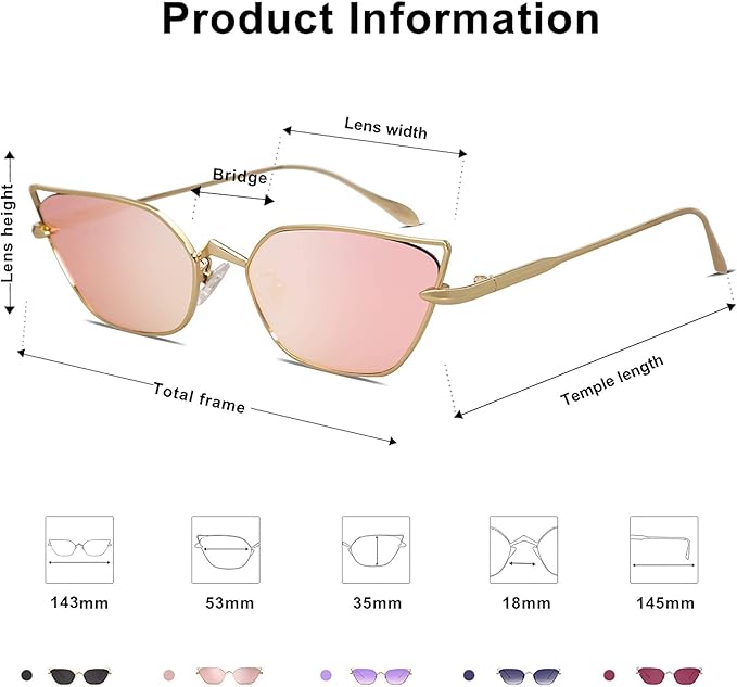 SOJOS Small Cateye Sunglasses Fashion Narrow Fun Designer Sun Glasses SJ1127A