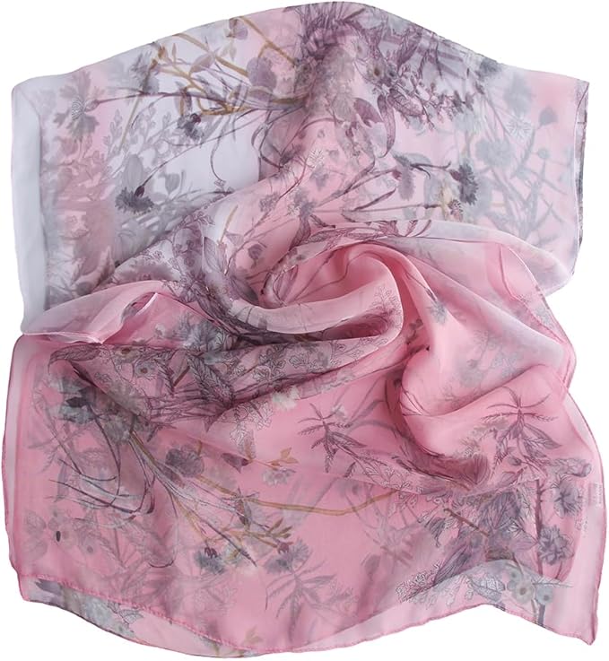 Pokeedioty Scarfs for Women Lightweight Scarves Elegant Floral Pattern Sheer Scarfs Shawls Wraps