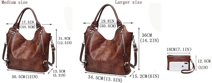 Women Tote Bag Handbags PU Leather Fashion Hobo Shoulder Bags with Adjustable Shoulder Strap