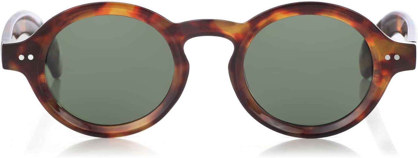 Trendy Round Polarized Sunglasses for Men Women Chunky Hippie Costume Sun Glasses 90s Circle Retro Style