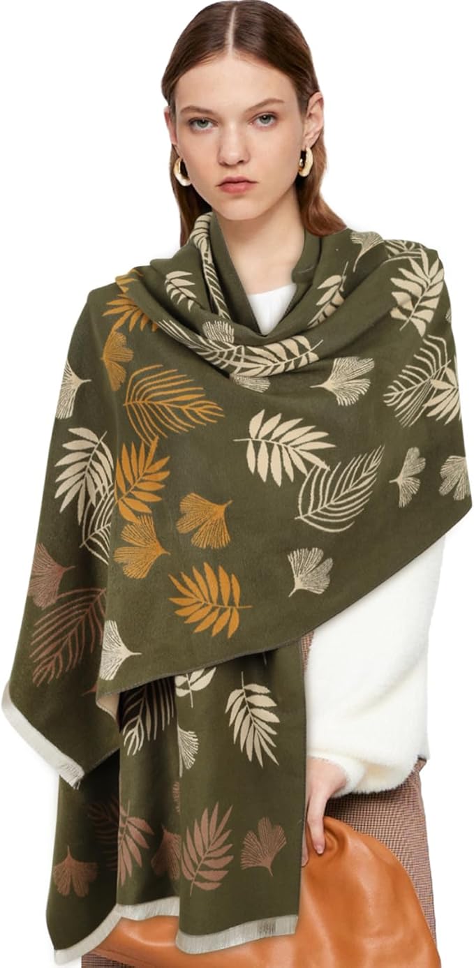 EXTREE Scarfs for Women Pashmina Silky Shawl Wrap for Evening Dressing Blanket Open Front Poncho Cape