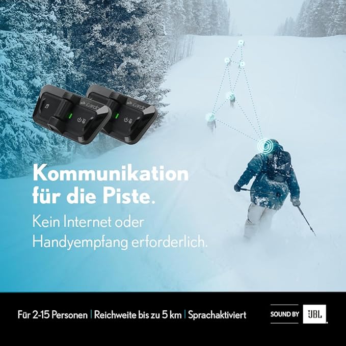 Cardo Packtalk Outdoor Helmet Communication System for Skiing, Snowboarding, Mountain Biking, Cycling and Other Outdoor Activities