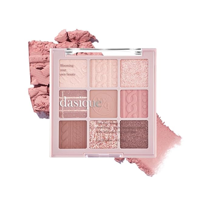 dasique Shadow Palette #16 Violet Knit l Vegan, Cruelty-Free l 9 Blendable Shades in Smooth Matte and Shimmer Finishes with Gorgeous Pearls