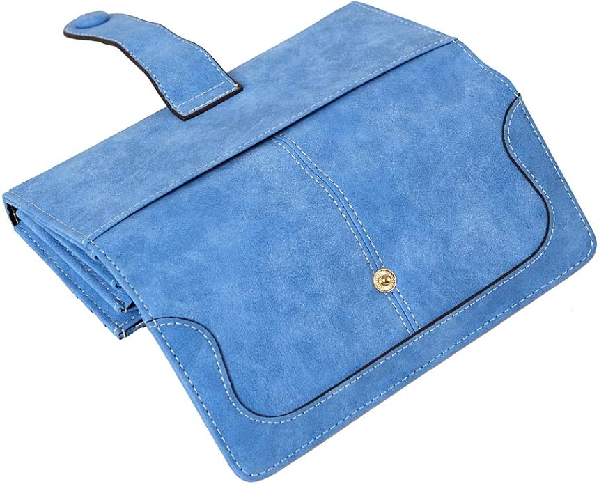 Women's Vegan Leather 17 Card Slots Card Holder Long Big Bifold Wallet