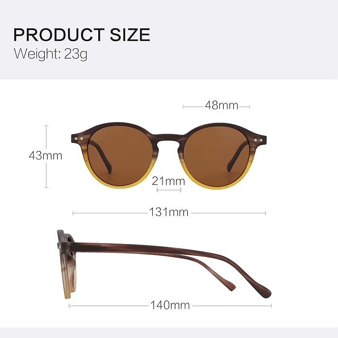 ZENOTTIC Polarized Round Sunglasses, Stylish Sunglasses for Men and Women Retro Classic, Multi-Style Selection
