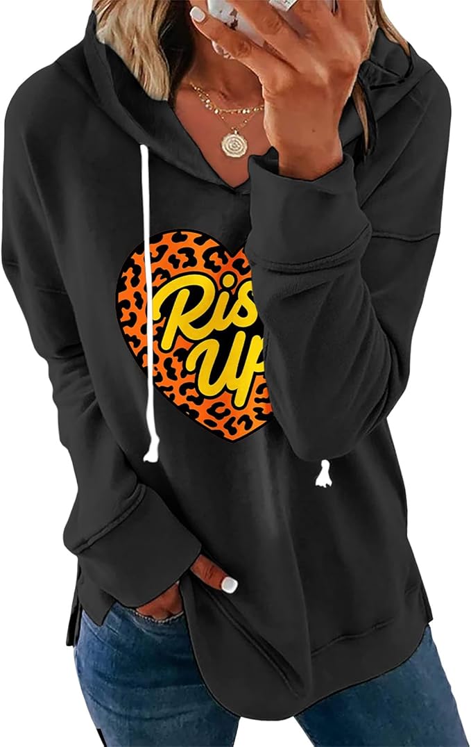 Women's Brown Mandala Print Hoodie Long Sleeve Loose Fit Pullover Sweatshirt With Drawstring For Fall Winter