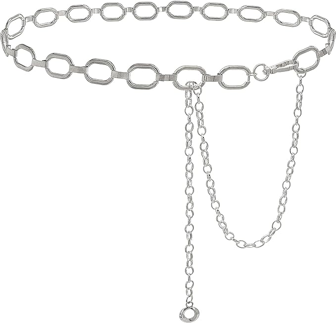 Women's Chain Belt Metal Waist Belt Chunky Belly Link Belt