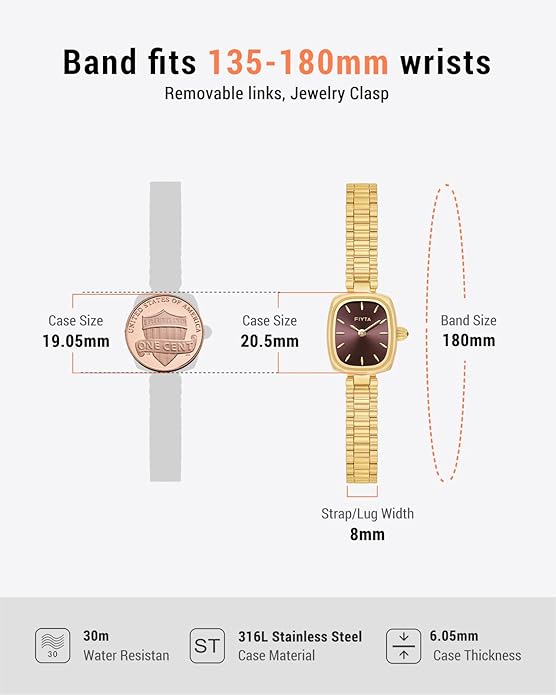Gold Watches for Women Vintage Ladies Wrist Watches Stainless Steel Dainty Small Gold Watch with Link Removal Tools and Gift Box for Women and Love Ones