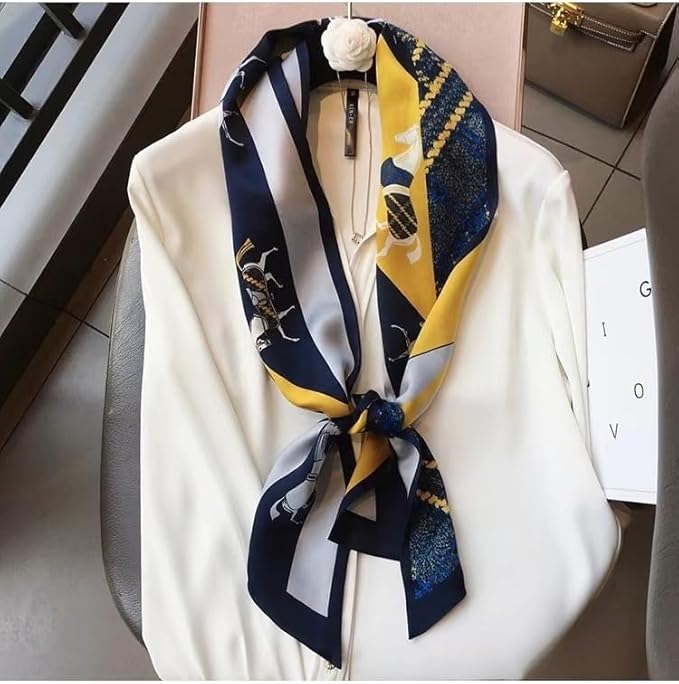 100% Mulberry Silk Ribbon Scarf for Hair Beach Head Wraps for Women Handbag accessories Necktie