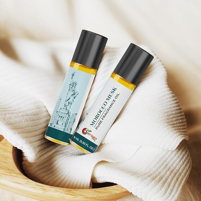 NY Spice Shop Morocco Musk Fragrance – Pack of 1 Artisan Fragrance Oil & Soft Floral Scent – Resinous Aroma Blend with Enduring Aroma Tone – Traditional Musk Perfume Oil for Personal Scent Collection