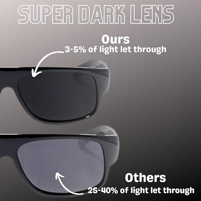 ShadyVEU Super Dark Sunglasses 100% UV Protection Category 4 Flat Top OG Eazy E Shades