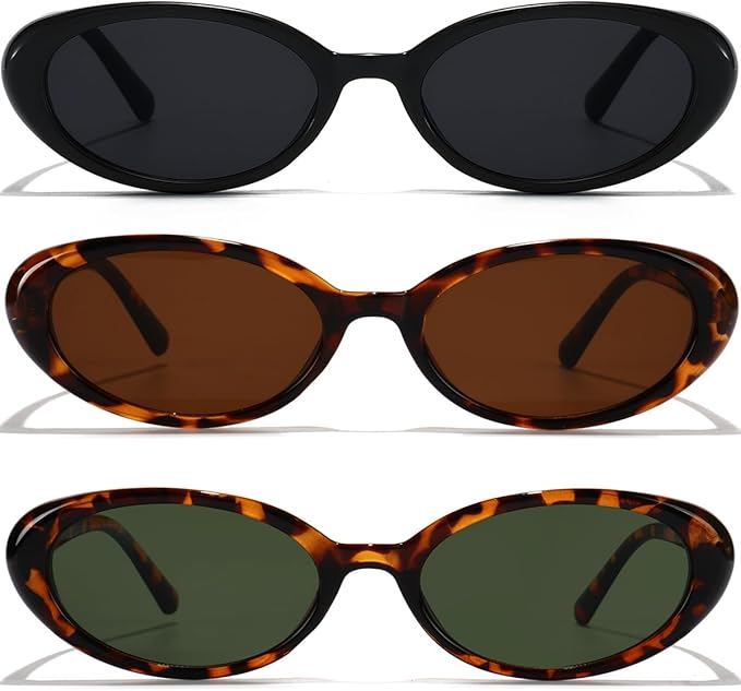 Oval Sunglasses for Women Men Fashion Small 90s Style Sun Glasses UV400
