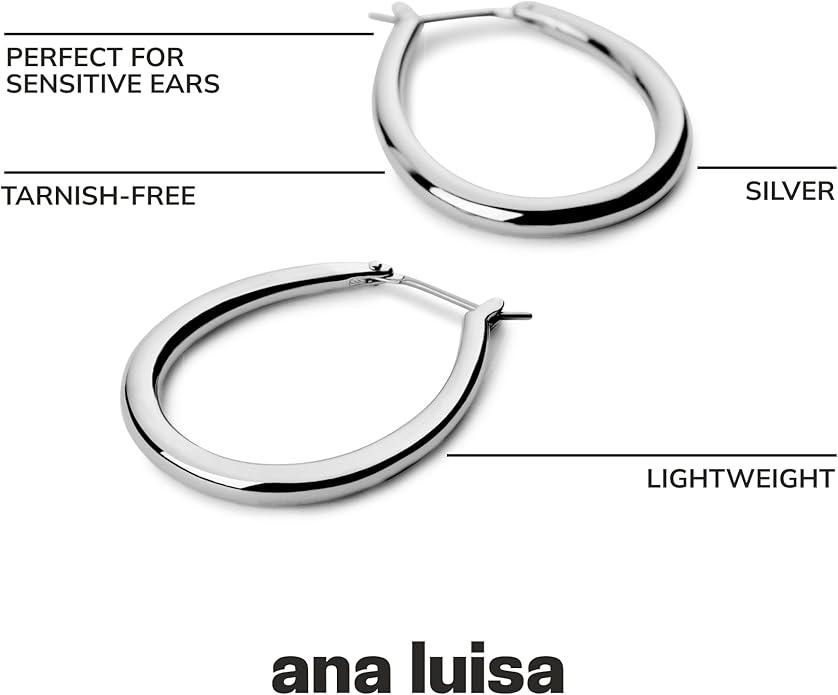 Ana Luisa Hoop Earrings for Women - 14K Gold Plated & Silver Rhodium Plated Assorted Earring Styles - Dainty, Small Gold Hoop Earrings - Hypoallergenic Tarnish-Free Jewelry - Gifts for Women