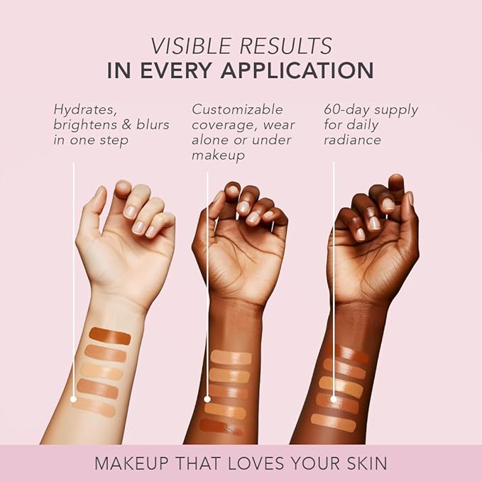 Doll 10 TCE Liquid Filter – CC Cream Foundation - Liquid Foundation - Lightweight Tinted Moisturizer & Skin Tint - Blurs Pores & Fine Lines - Vegan - Clean Makeup - [Light] - 30 Day Supply