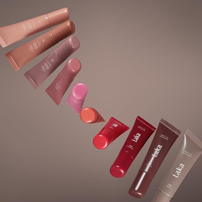 Laka Fruity Lip Glotioner, 10ml/0.33 fl.oz, Lip Gloss with High Shine Vivid Colors, Jelly tip for Hygienic & Easy Application, Plumping Conditioner, Vegan, K-Beauty (#701 Dolly)