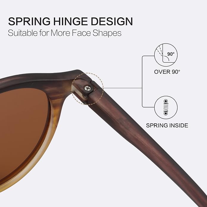ZENOTTIC Polarized Round Sunglasses, Stylish Sunglasses for Men and Women Retro Classic, Multi-Style Selection