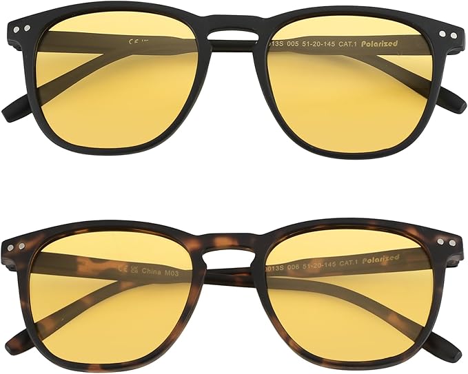 ZENOTTIC Polarized Sunglasses for Women Men: Retro Shades Round | Square Frame UV Protection 2 Pack