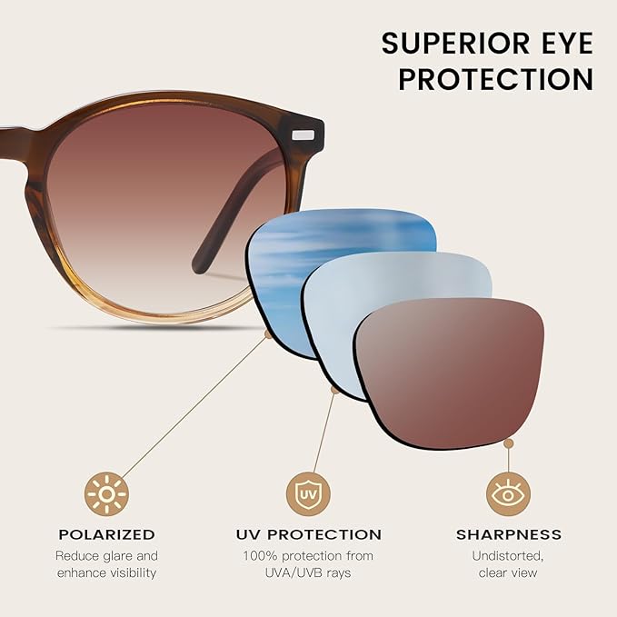 DUCO Polarized Sunglasses for Women Retro Round Women's Sunglasses Classic Vintage UV400 Shades DC1230