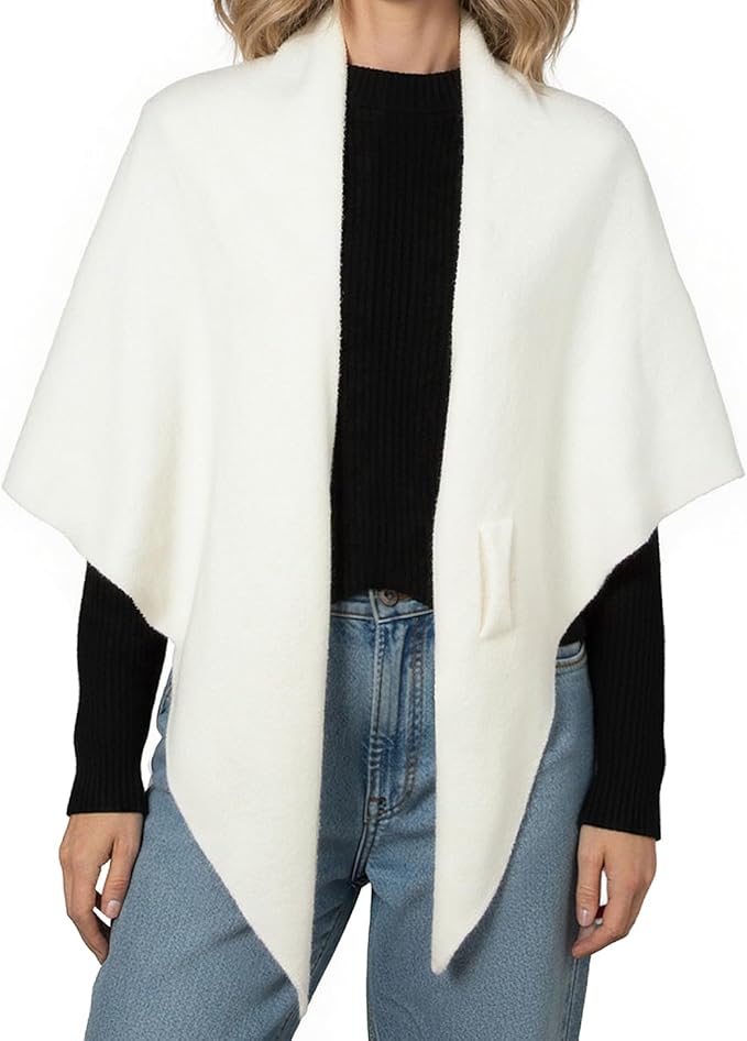 RIIQIICHY Shawl Wrap Women Pashmina Triangle Cape Knit Sweater Scarf for Fall Winter Fashion Accessory