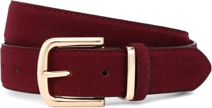 HOTWILL Women Suede Belt for Jeans Dresses Fashion Chunky Ladies Waist Belts with Gold Buckle