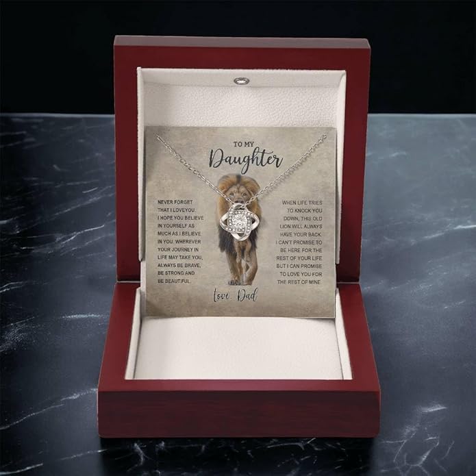 VIRAGIL To My Daughter Gift Necklace From Dad or Mom - Badass Daughter Jewelry With Heartfelt Message & Elegant Box