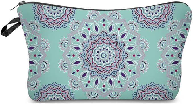 Deanfun Makeup Case Small, Cosmetic Zipper Bag Waterproof for Purse Mini, Women Cute Traveling Accessories Pouch for Ladies Thanksgiving Christmas Gifts(Mandala D2-51456)