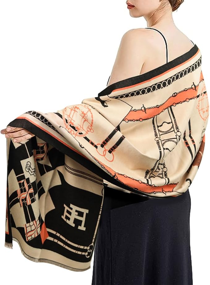EXTREE Scarfs for Women Pashmina Silky Shawl Wrap for Evening Dressing Blanket Open Front Poncho Cape