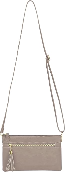 Solene Women's Lightweight Multi Compartment Wristlet Clutch Wallet Crossbody Bag