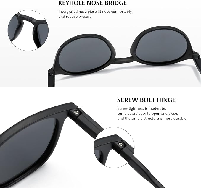 ZENOTTIC Polarized Sunglasses for Women Men: Retro Shades Round | Square Frame UV Protection 2 Pack