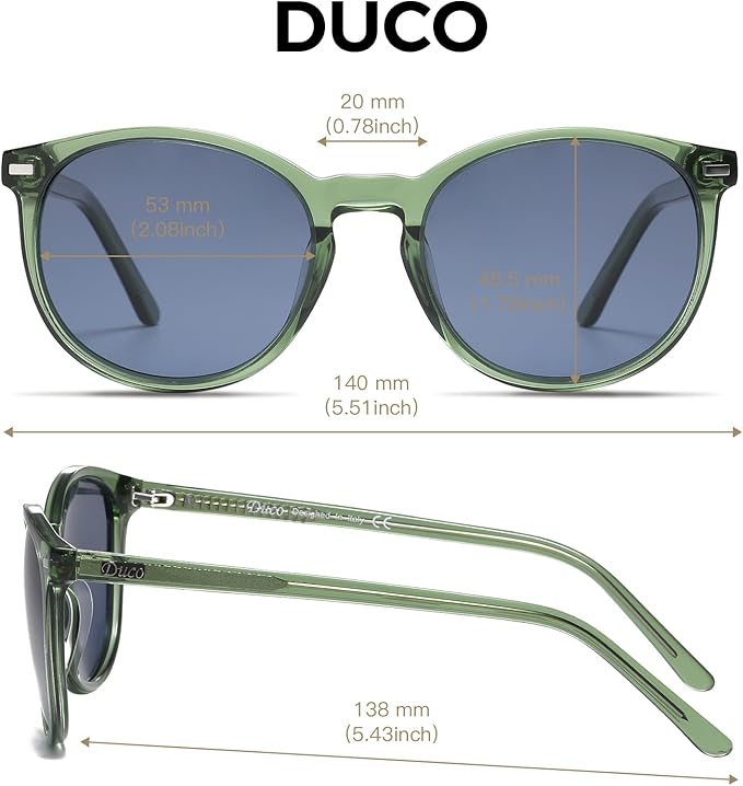 DUCO Polarized Sunglasses for Women Retro Round Women's Sunglasses Classic Vintage UV400 Shades DC1230