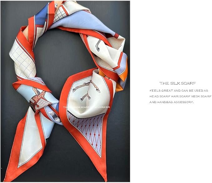 Livrerpi Silk Feeling Head Scarf Fashion Satin Hair Scarf Square Long Scarves for Women Gifts