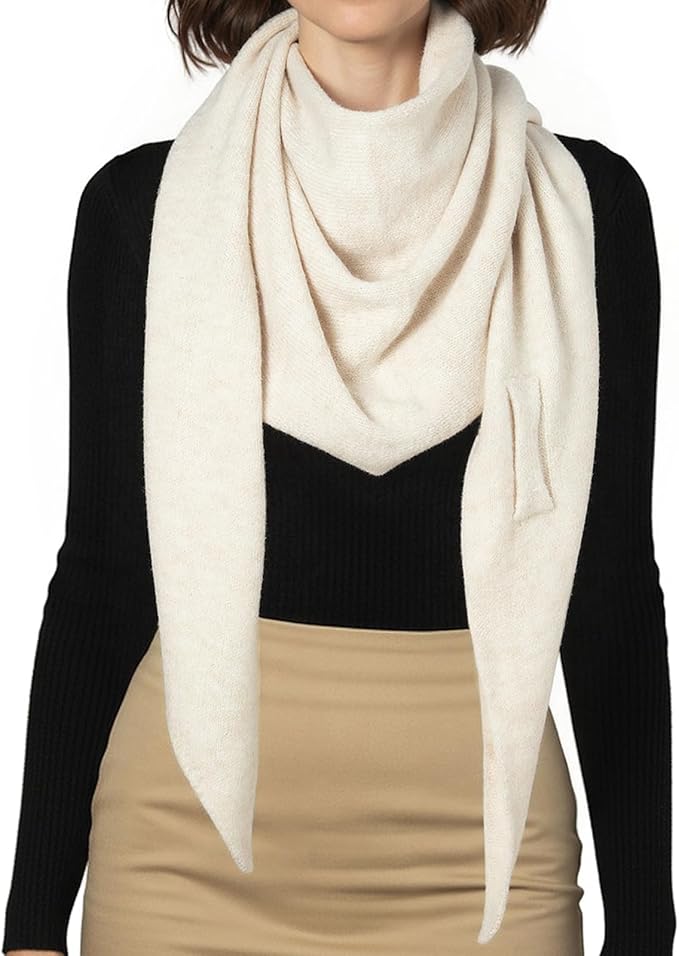 RIIQIICHY Shawl Wrap Women Pashmina Triangle Cape Knit Sweater Scarf for Fall Winter Fashion Accessory