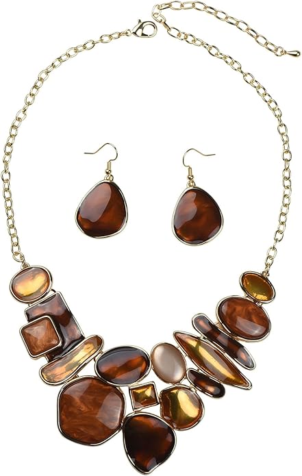 Women's Wedding Party Jewelry Enamel Leaf Rhinestone Cluster Flower Statement Necklace Dangle Earrings Set for Bridal Bridesmaids