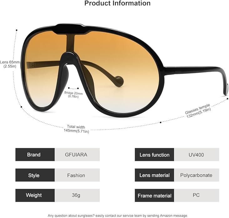 Trendy Oversized Sunglasses for Women Men Fashion Shield Aviator Sun Glasses UV400 Protection Goggles