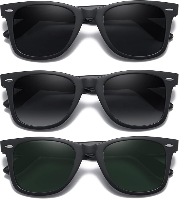 MEETSUN Retro Polarized Sunglasses for Women Men Classic Mirror Lens Driving Trendy Sun Glasses UV Protection (3 Pack)