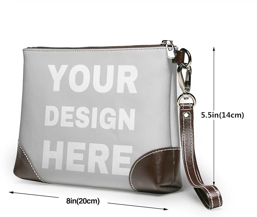 Custom Leather Wristlet Personalized Wallets For Women Men Wristlet Handbags Customized Clutch Purses For Women