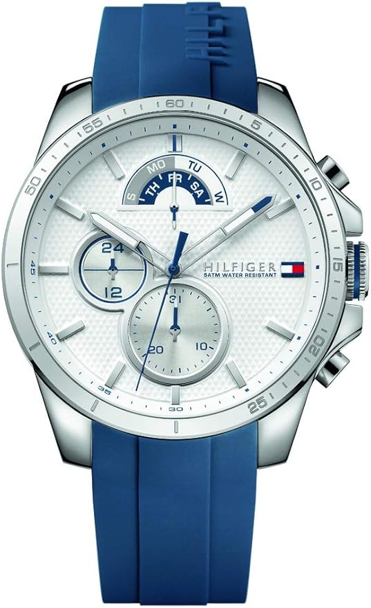 Tommy Hilfiger Men's 1791348 Cool Sport Analog Display Quartz Silver Watch